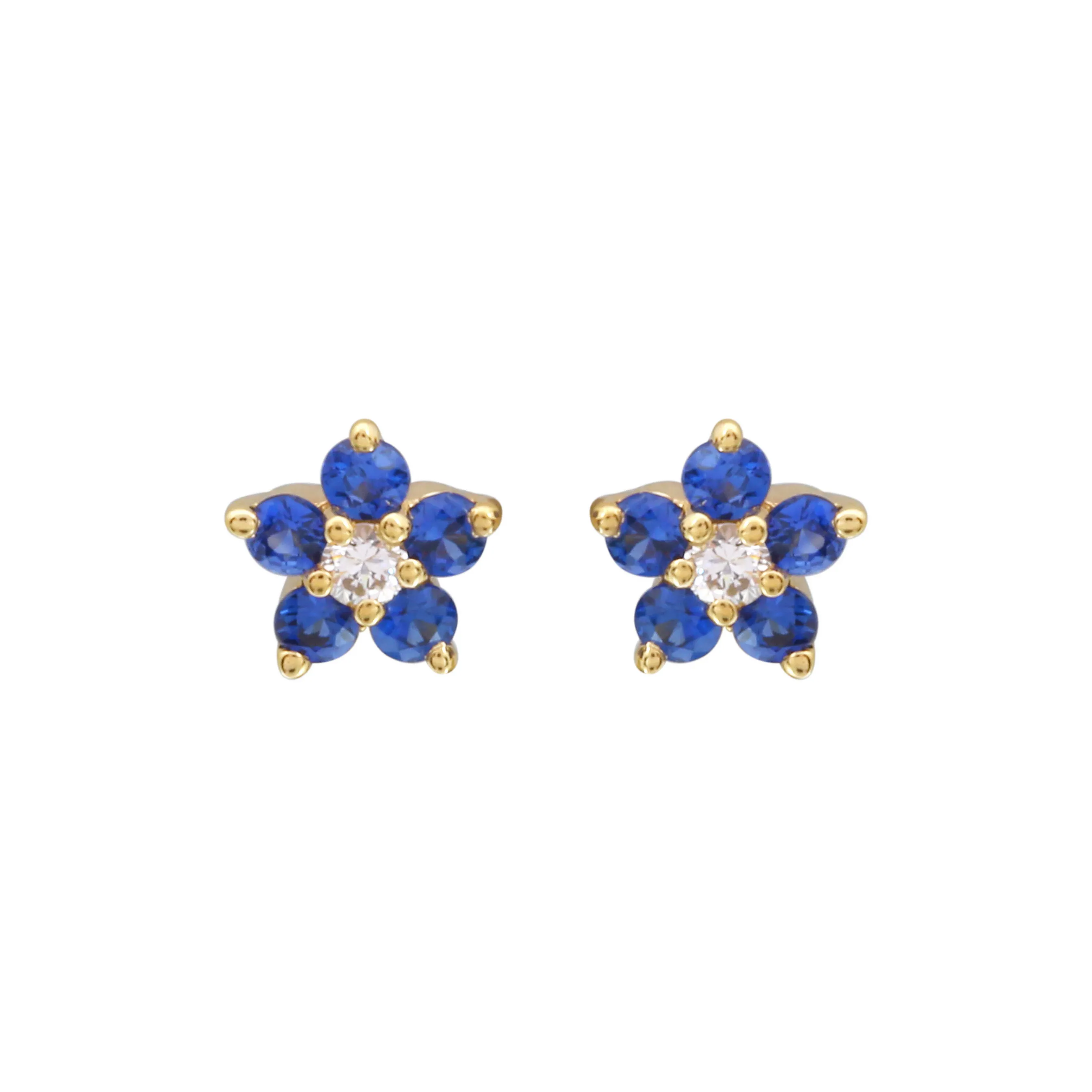 Gemstone Flower Studs