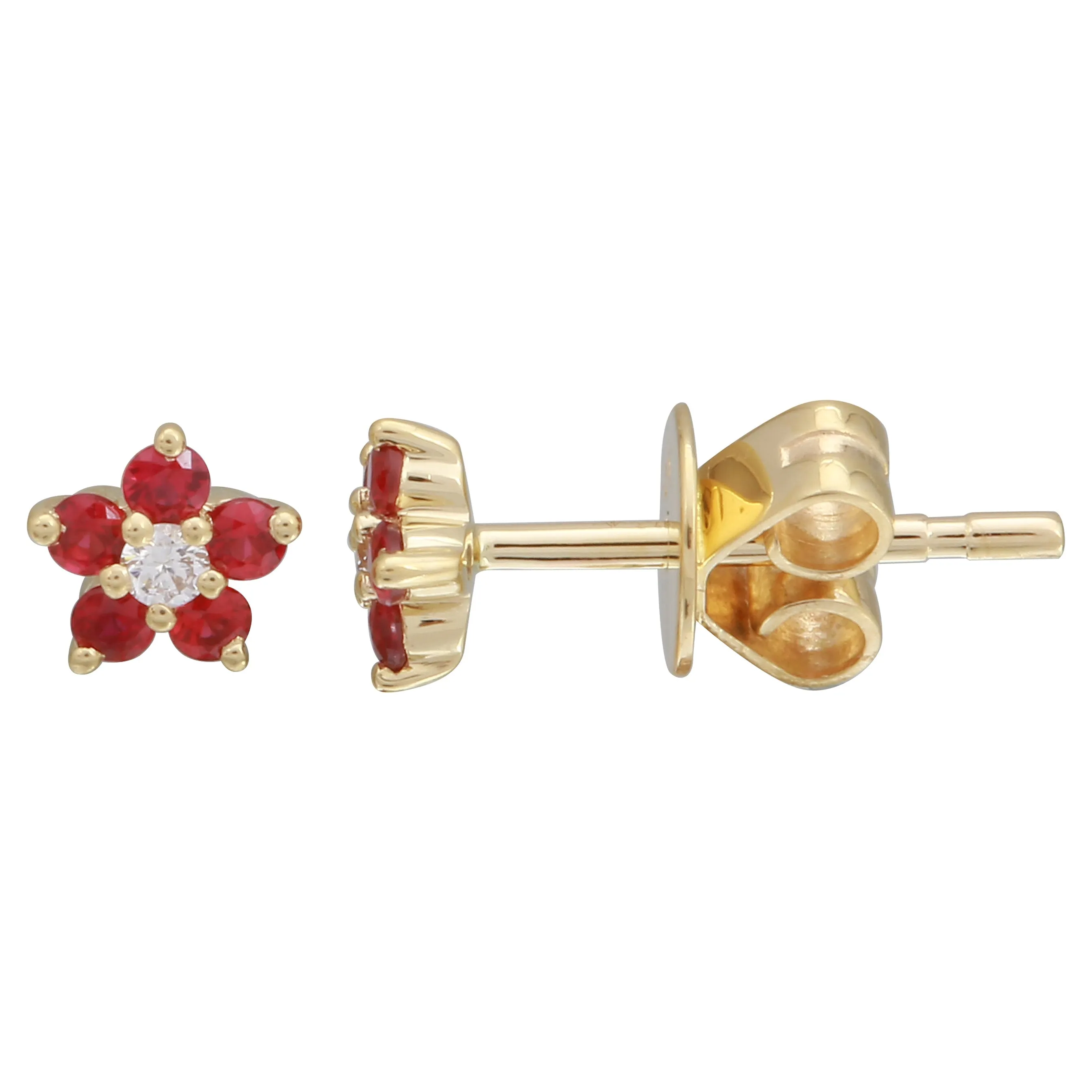 Gemstone Flower Studs