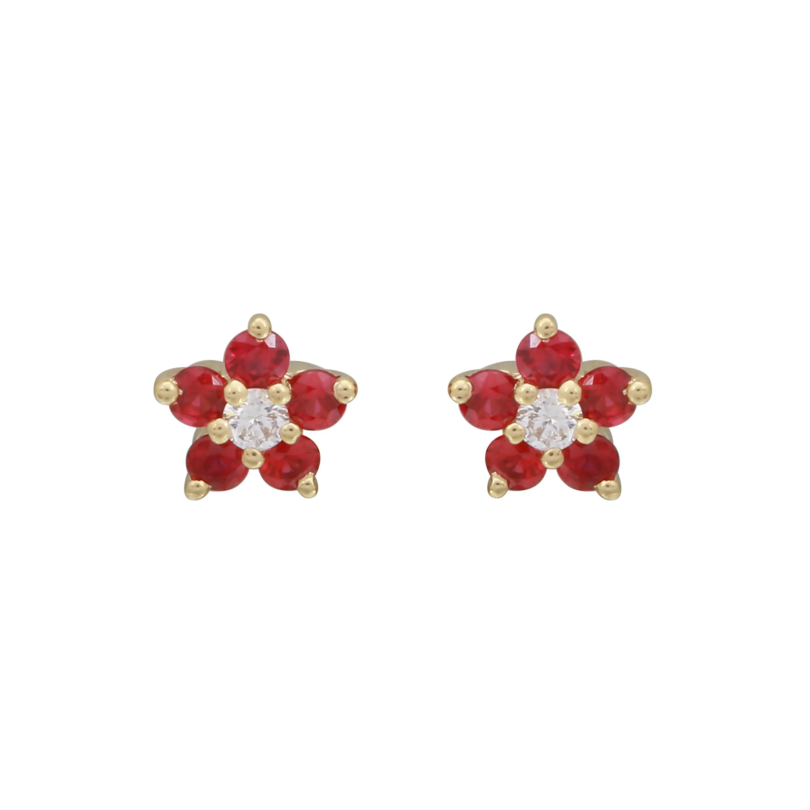 Gemstone Flower Studs