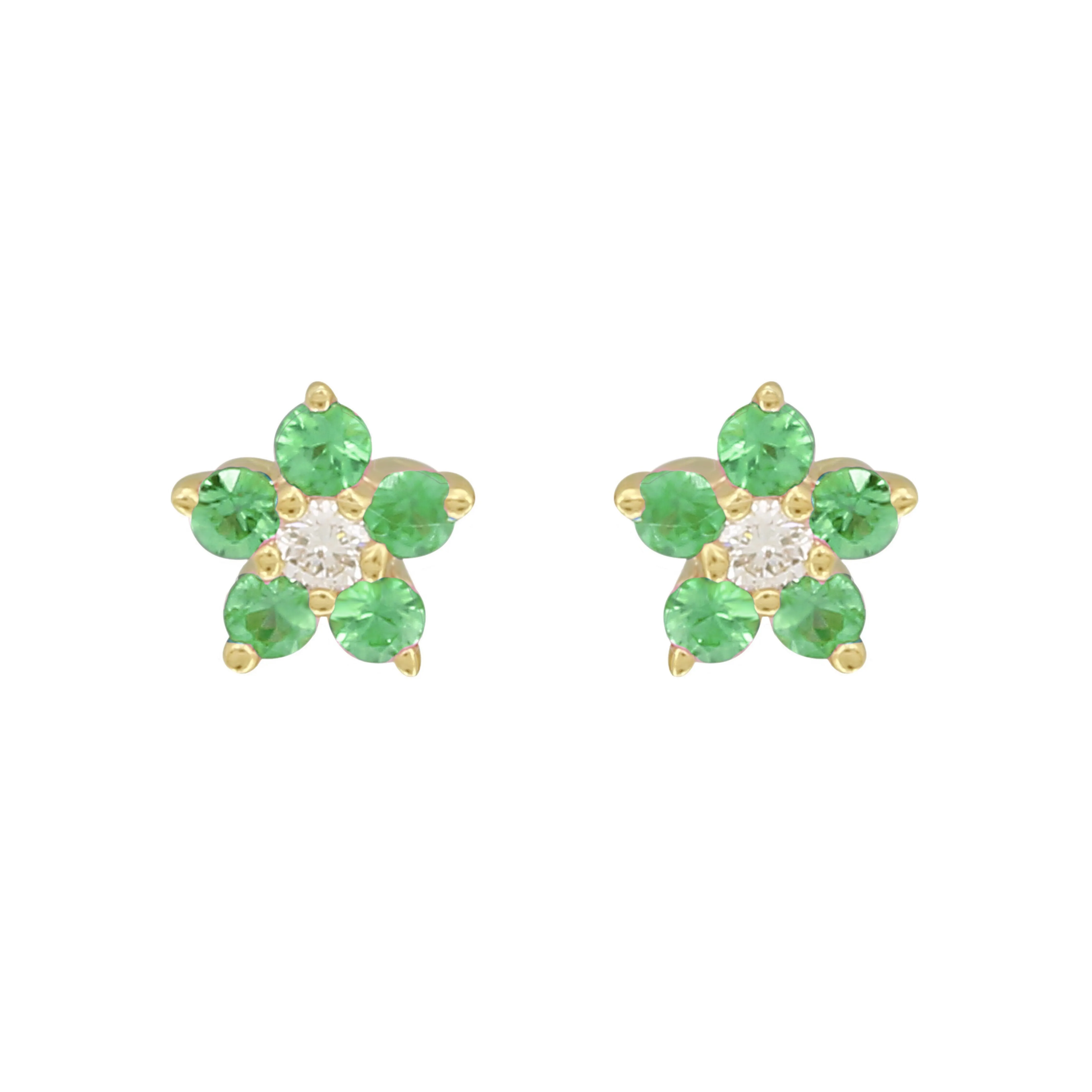 Gemstone Flower Studs