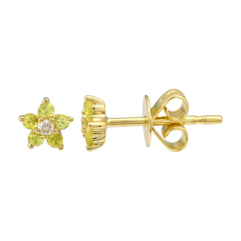 Gemstone Flower Studs