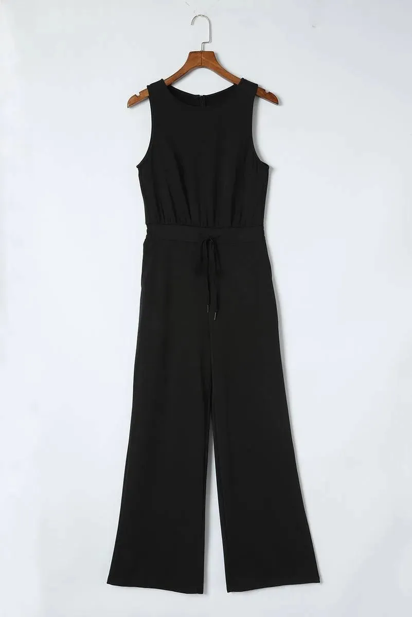 Get Stylish with Sleeveless Wide Leg High Waist Jumpsuit - Shop Now!