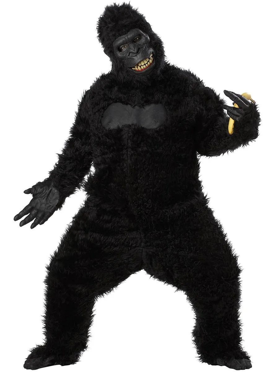 Goin' Ape Deluxe Adults Furry Black Gorilla Costume