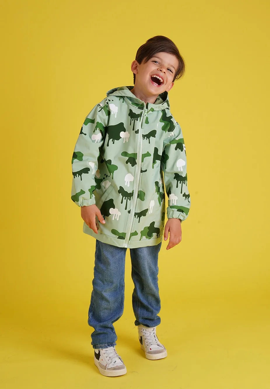 Graffiti Camouflage Color Changing Kids Raincoat