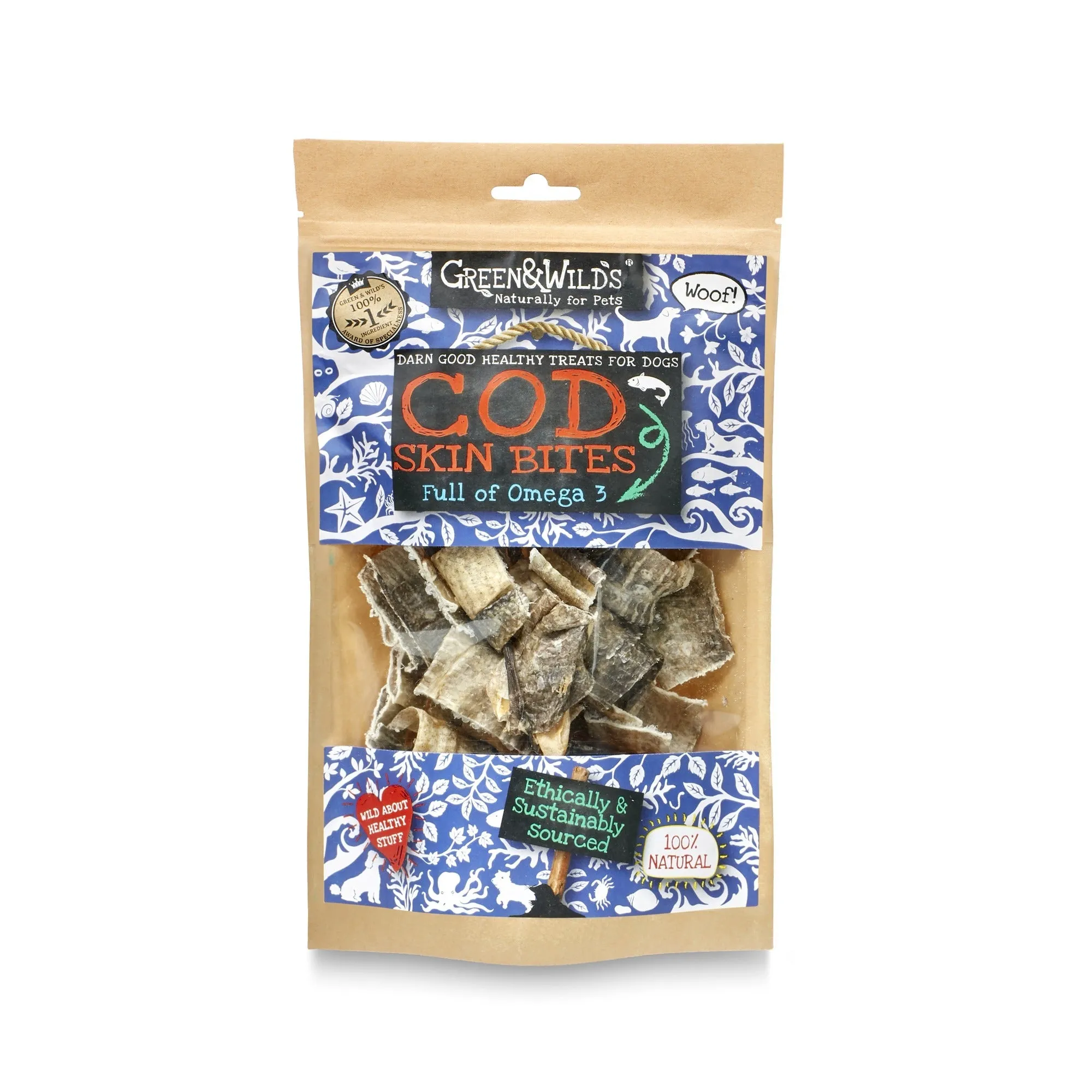 Green & Wilds | Cod Skin Bites Dog Treats 50g