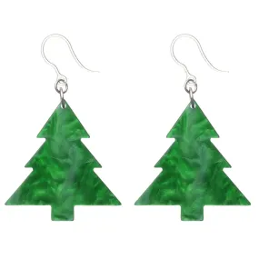 Green Christmas Tree Dangles Hypoallergenic Earrings for Sensitive Ears Made with Plastic Posts