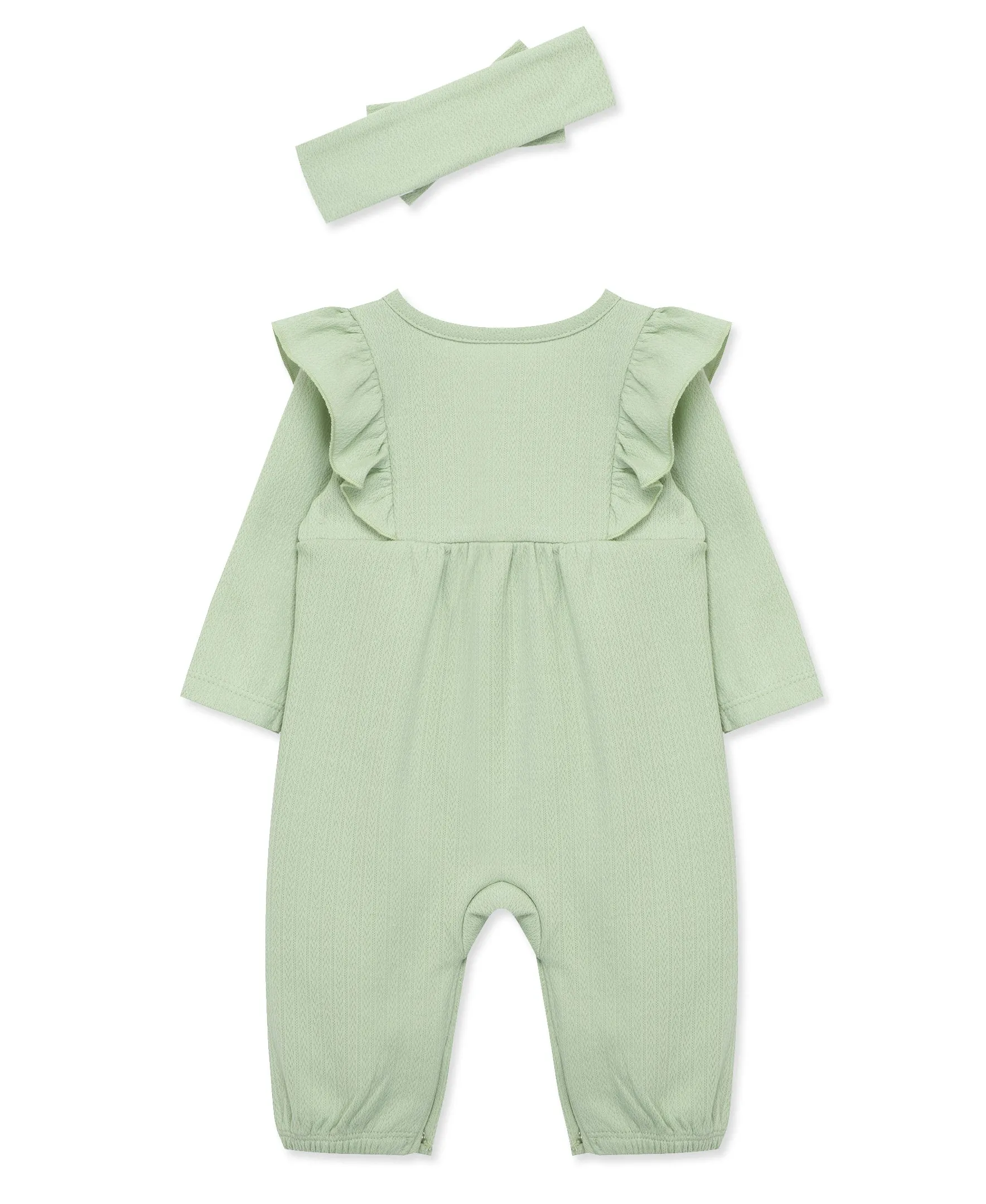 Green Pointelle Jumpsuit Set