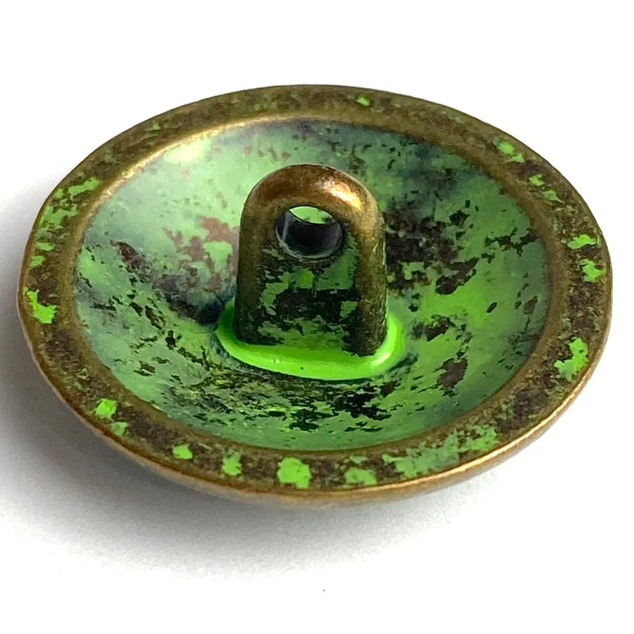 Green Star Polygon Brass Button 1" 25mm   #SWC-125