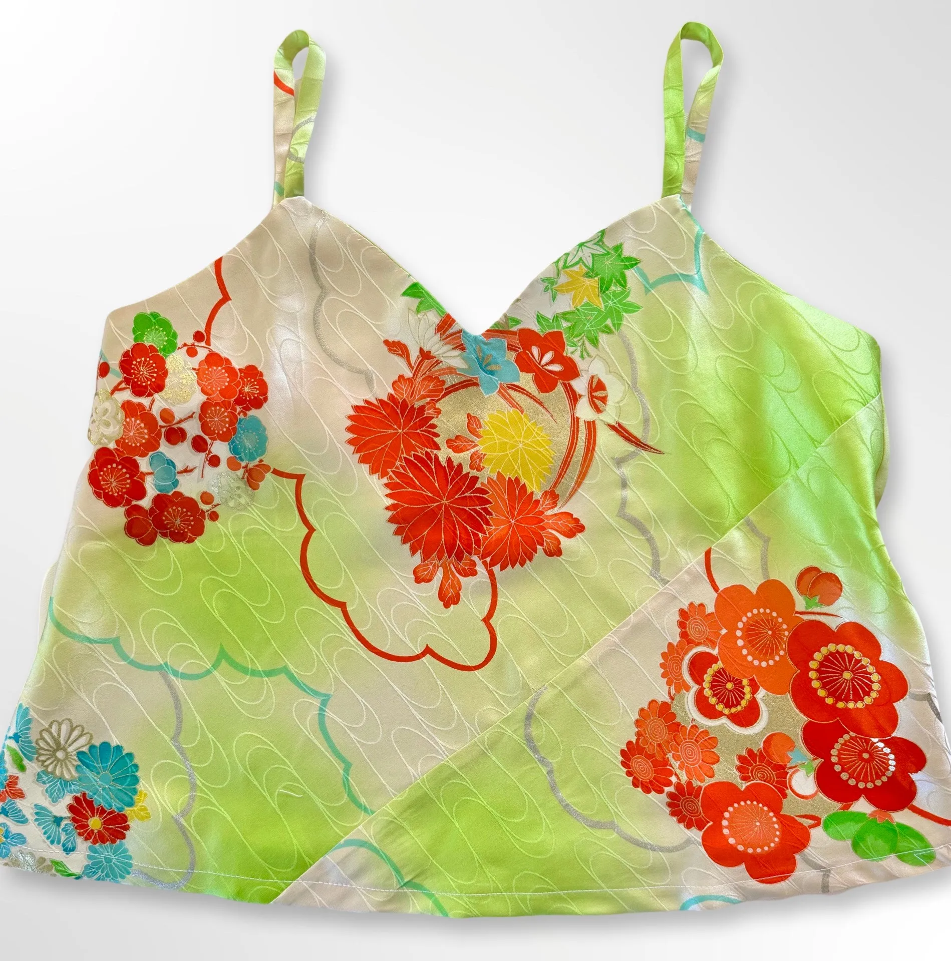 Green with Red Plum Blossoms Camisole