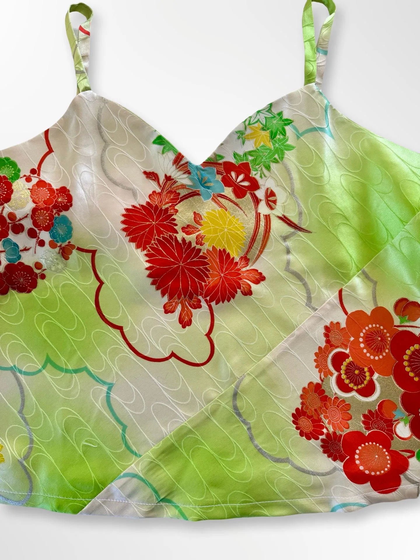 Green with Red Plum Blossoms Camisole