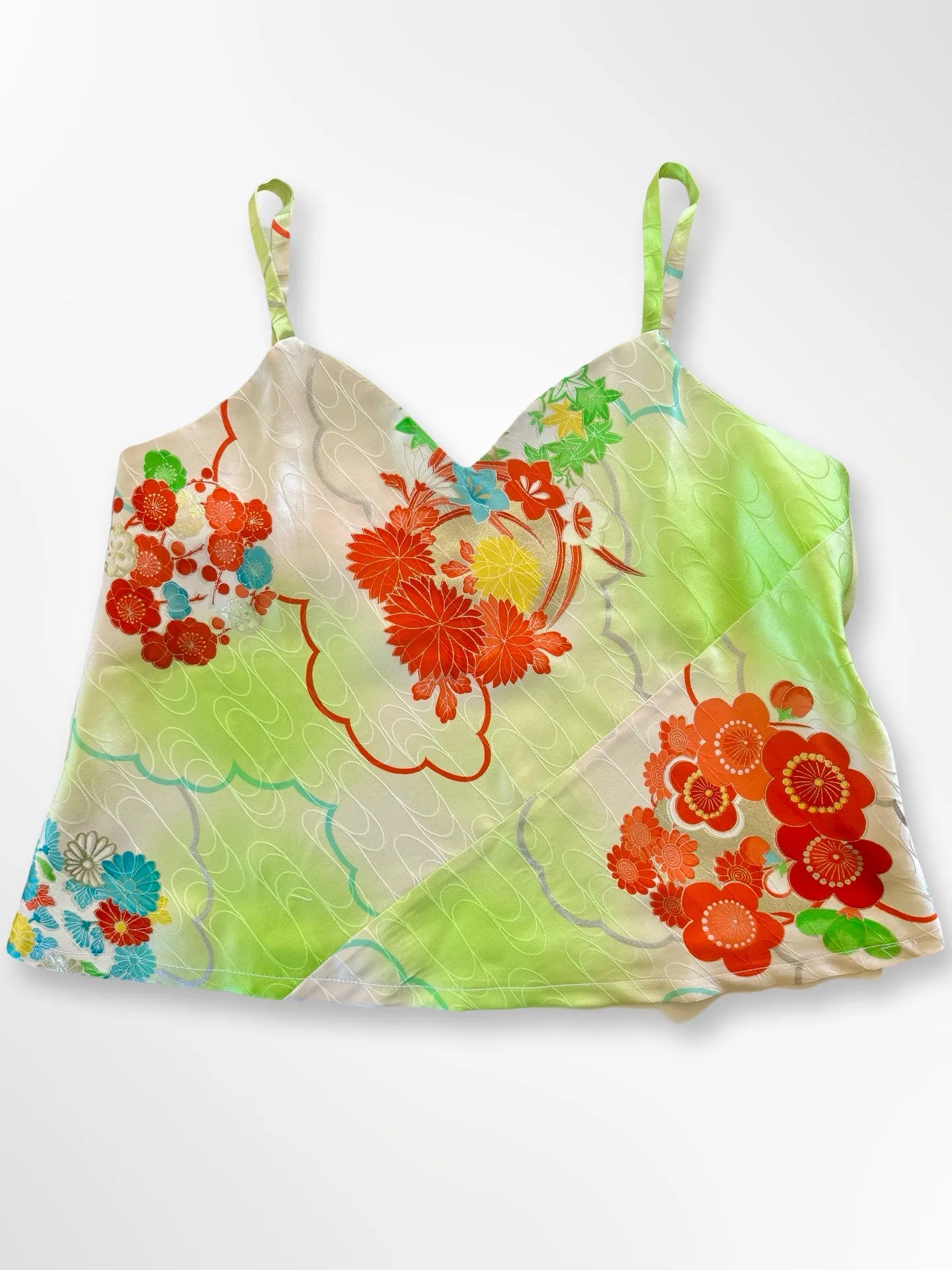 Green with Red Plum Blossoms Camisole