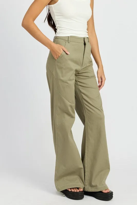 HIGH WAISTED WIDE LEG PANTS