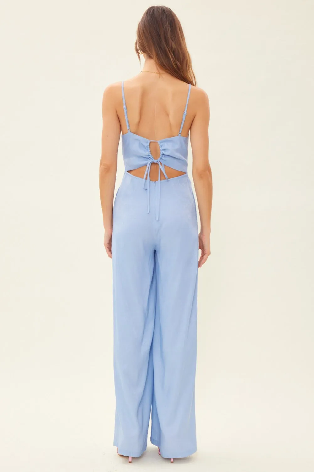 Idem Ditto Drawstring Back Sleeveless Wide Leg Jumpsuit