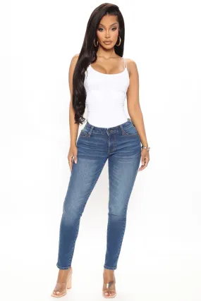 In Your Dreams Low Rise Skinny Jeans - Medium Blue Wash