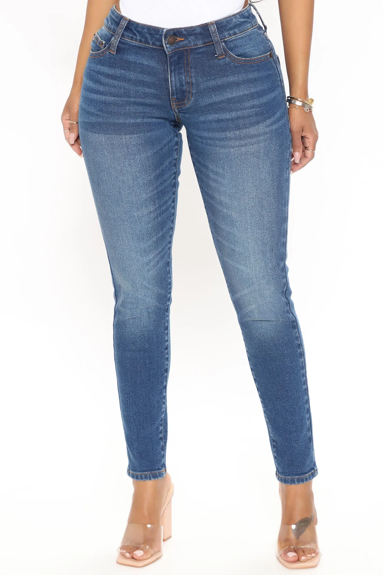 In Your Dreams Low Rise Skinny Jeans - Medium Blue Wash