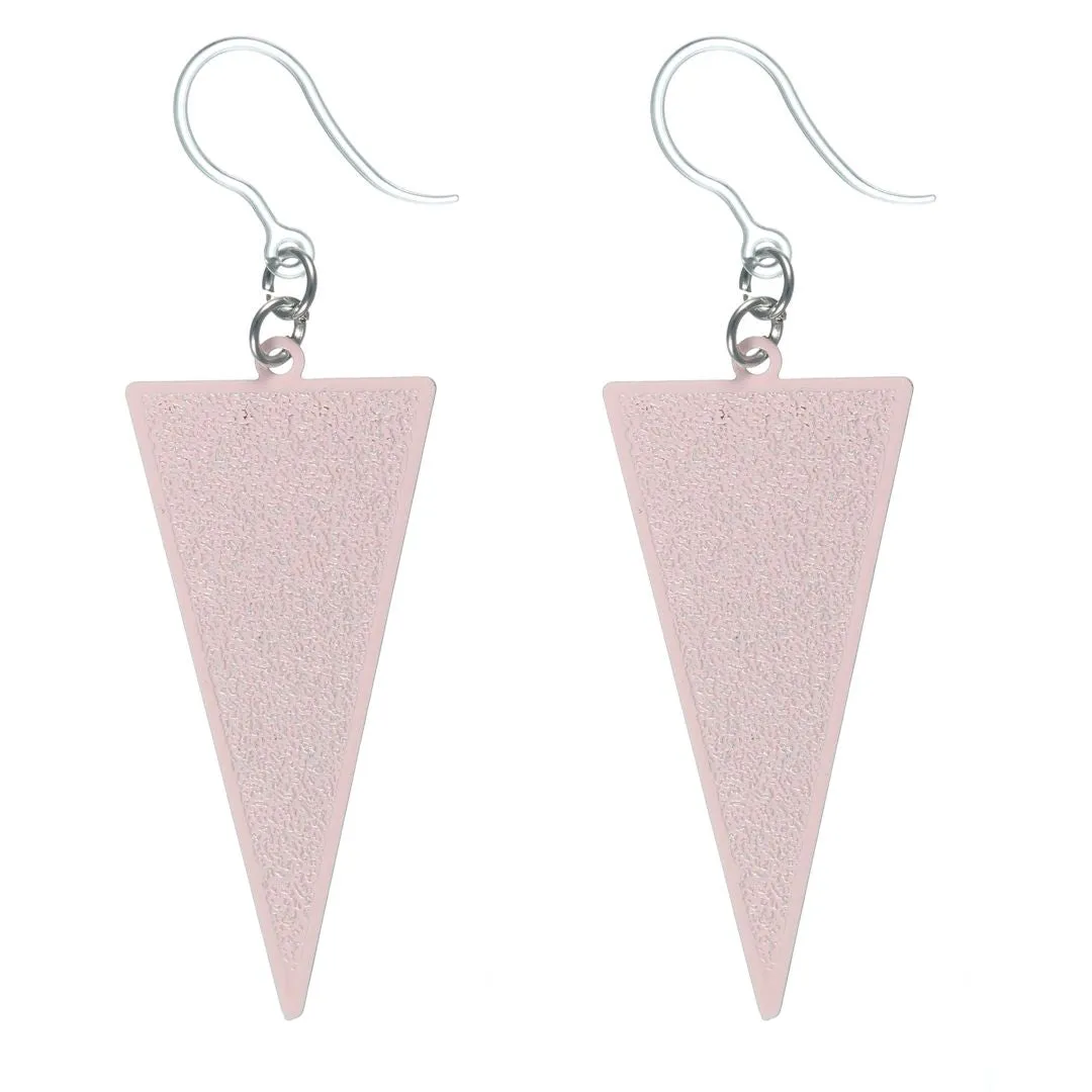 Inverted Triangle Dangles Hypoallergenic Earrings for Sensitive Ears Made with Plastic Posts