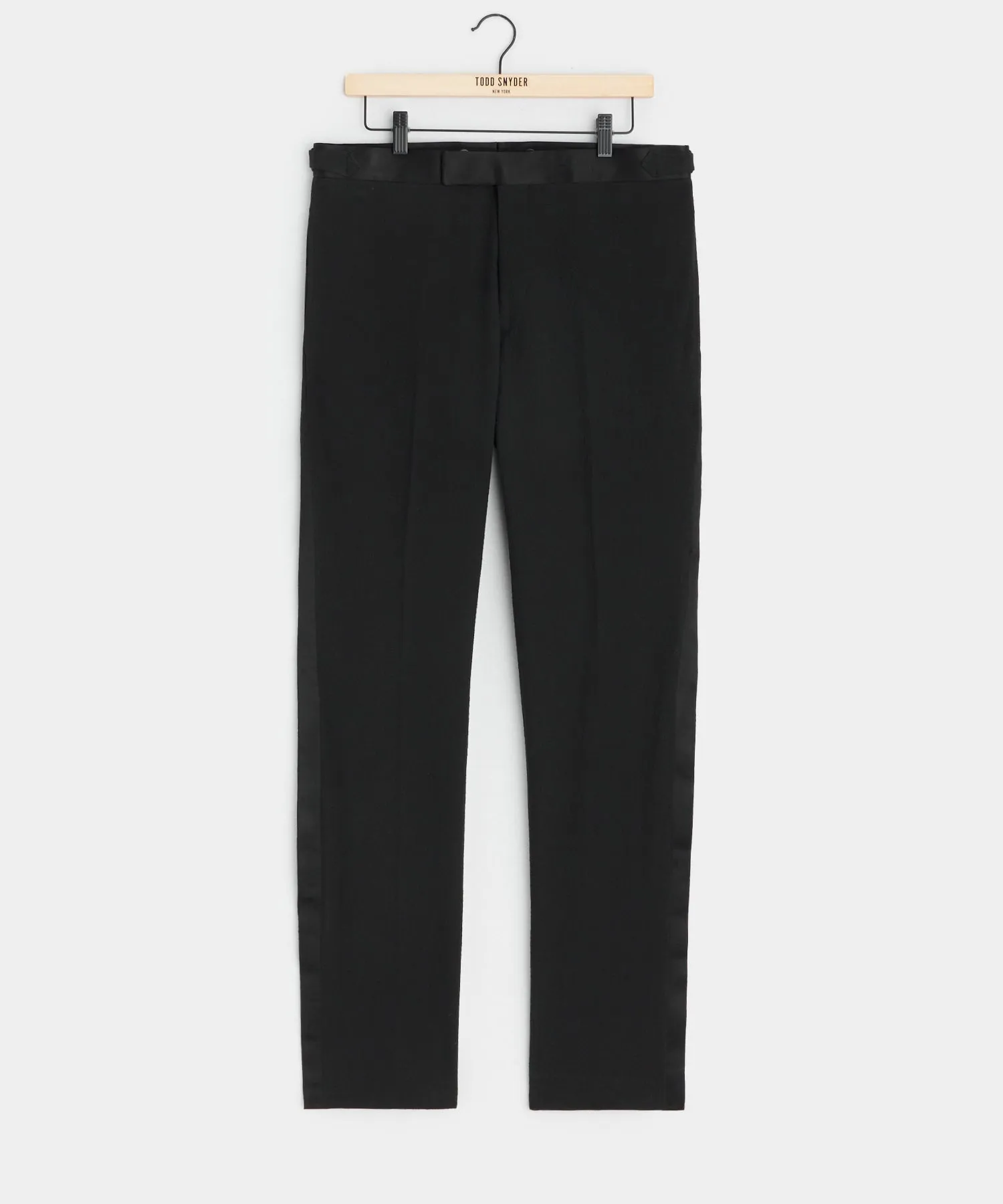 Italian Seersucker Tuxedo Trouser in Black