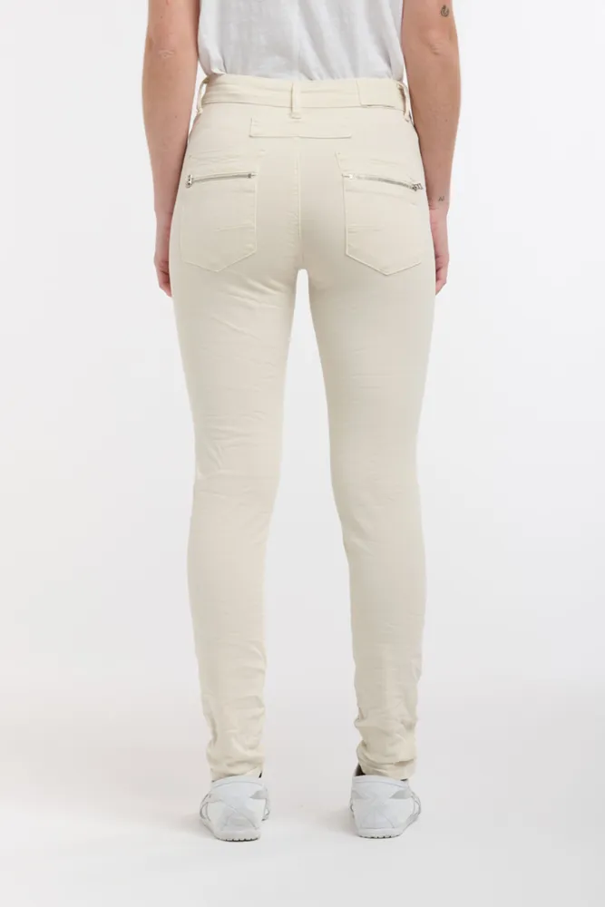 Italian Star Button Jeans - Vanilla