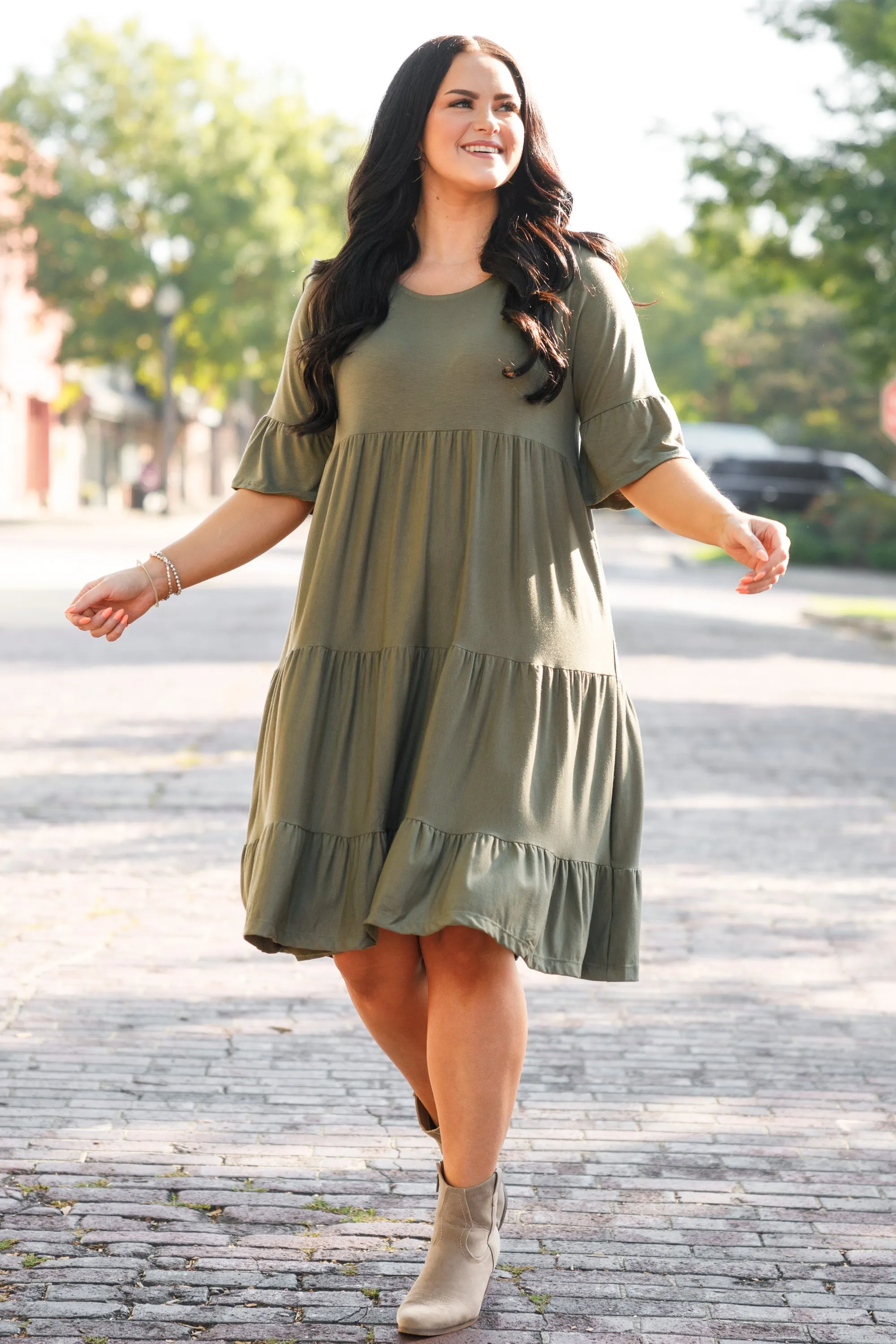 It's Gonna Be Alright Dress, Light Olive