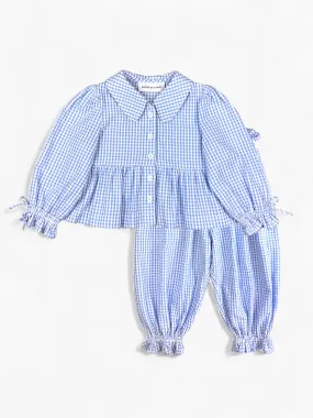 Jeanie Set in Gingham Seersucker