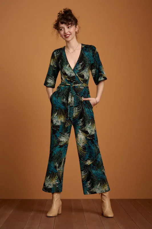 Jumpsuit met overslag decolleté | King Louie Zita jumpsuit devon black