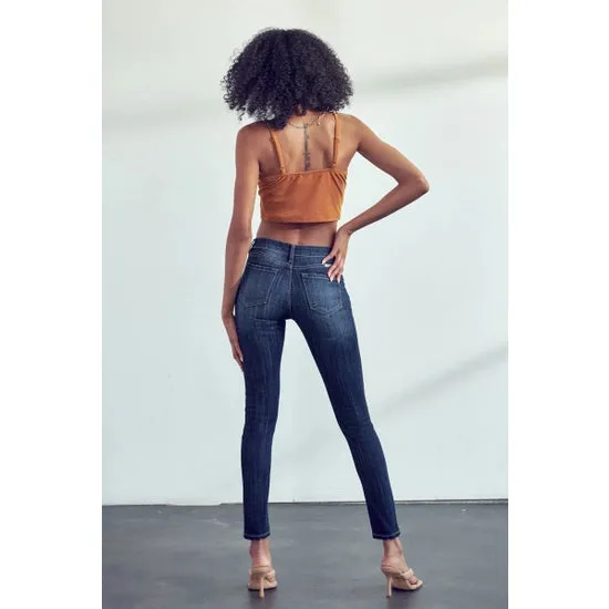 Kan Can Mid Rise Super Skinny Denim Jean