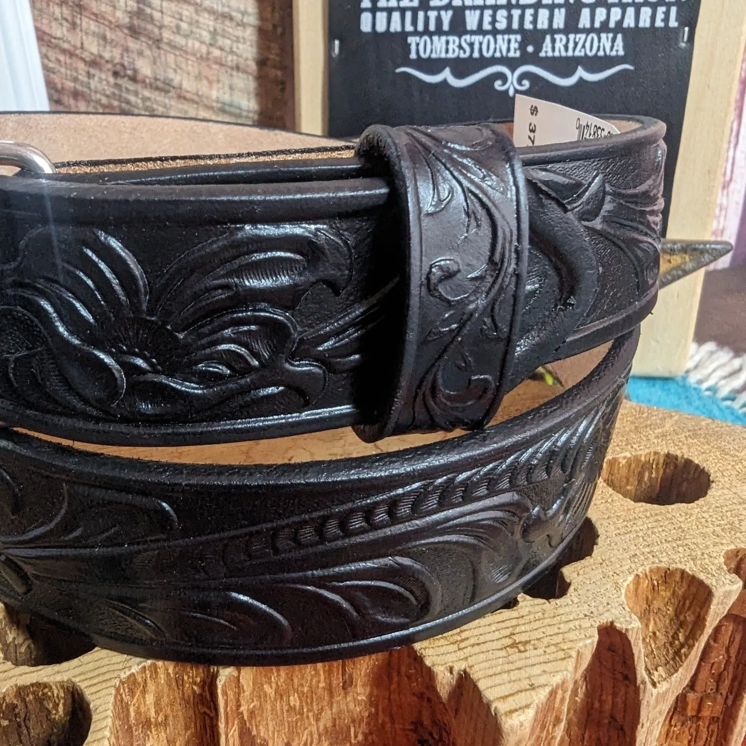 Kids' Black Leather Belt by Justin  811BK