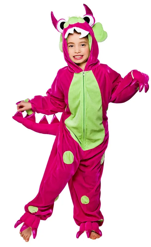 Kids Pink Polka Dot Monster Halloween Girls Costume