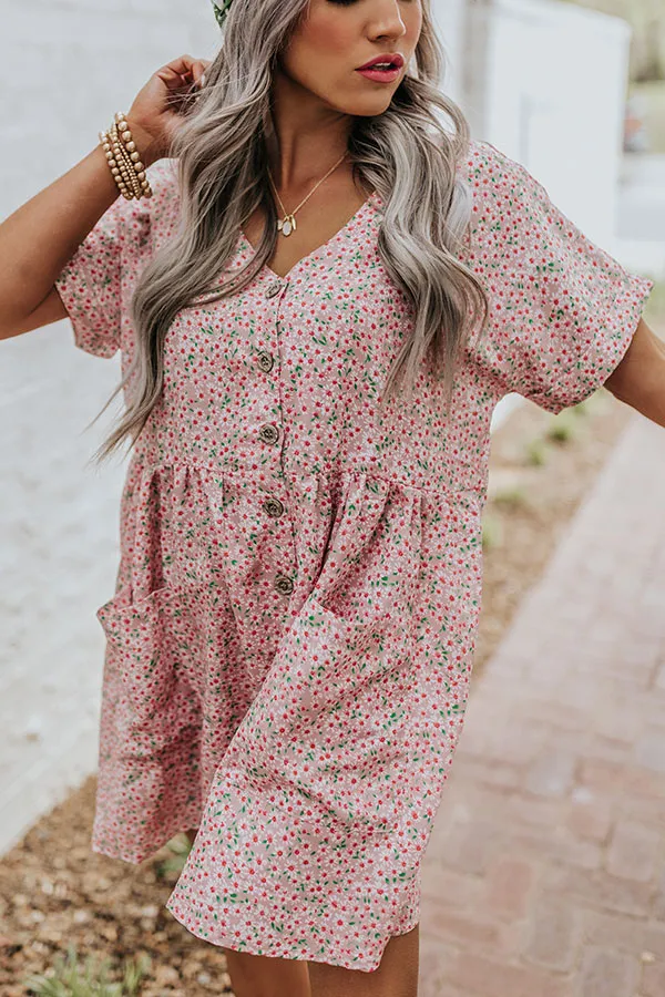 Kissing In The Rain Floral Babydoll Tunic Dress