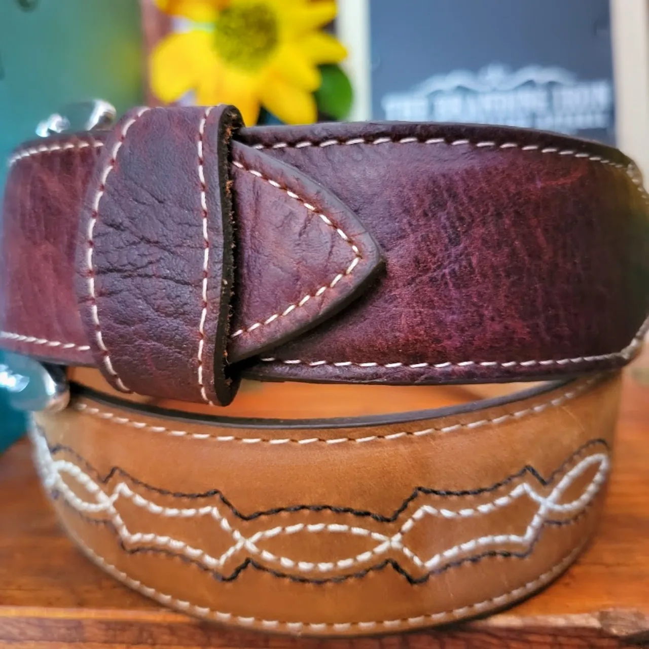 Leather Belt the “Maverick” by Tony Lama      C42745