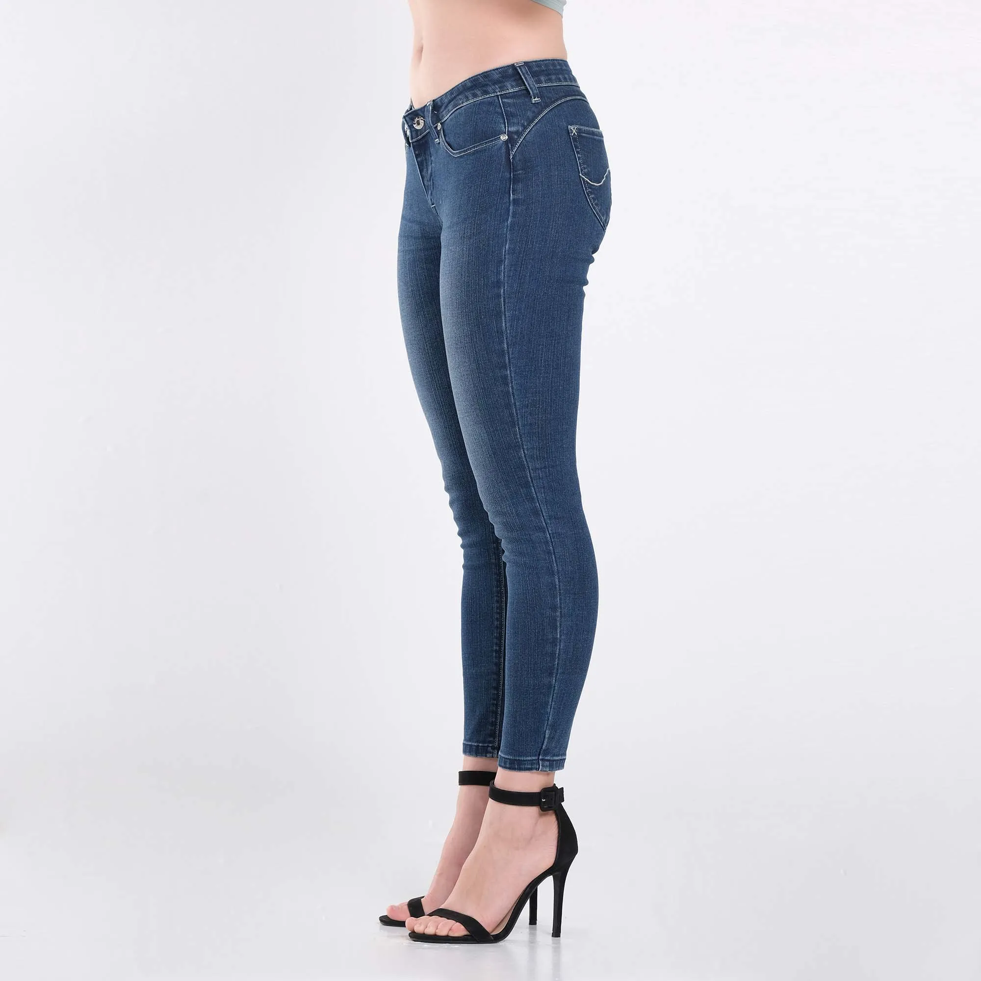 LEE WOMENS SKINNY NARROW DENIM JEANS IN TIDAL CRASH