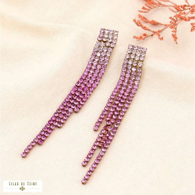 Lilas de Seine Helicia  Fringe Dangling Earrings