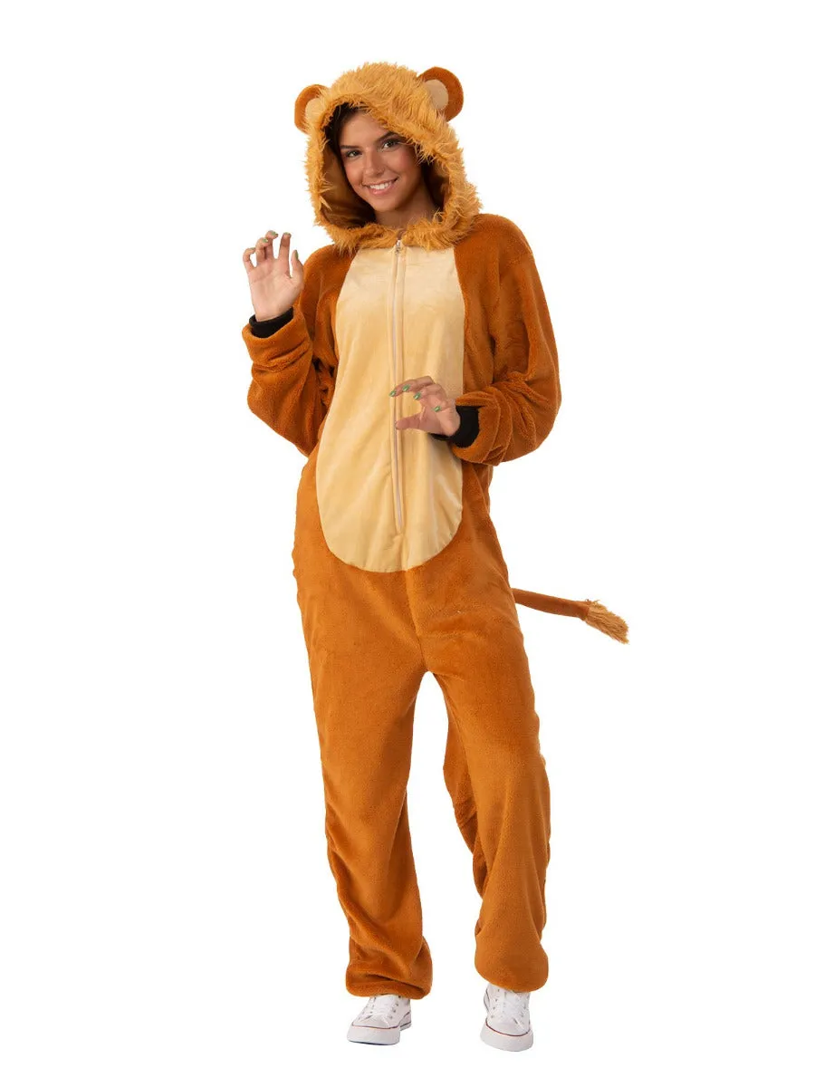 LION FURRY ONESIE COSTUME, ADULT UNISEX