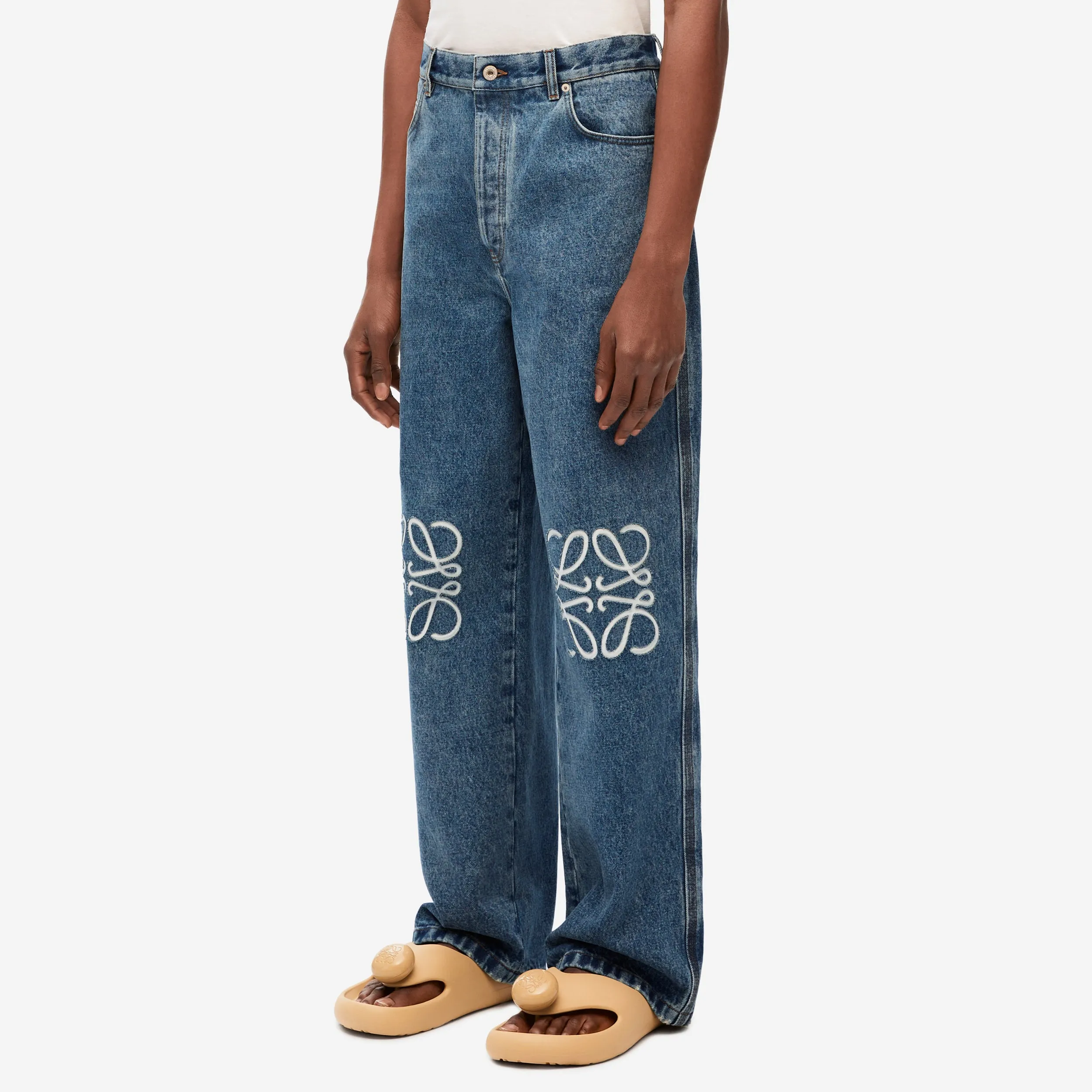 Loewe Anagram Baggy Jeans Blue