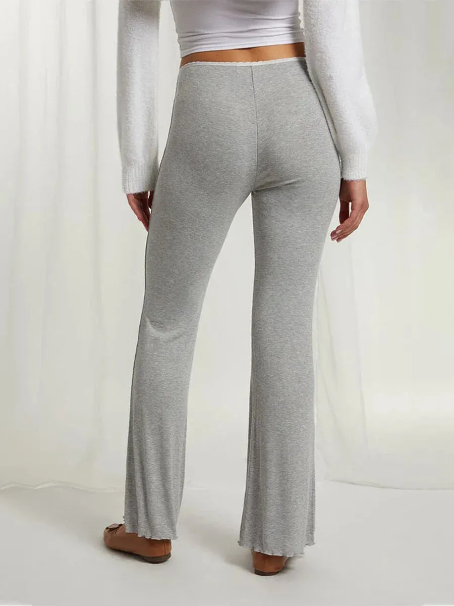 Lounge Contrast High Waist Flare Palazzo Yoga Bell Bottom Y2K Pants