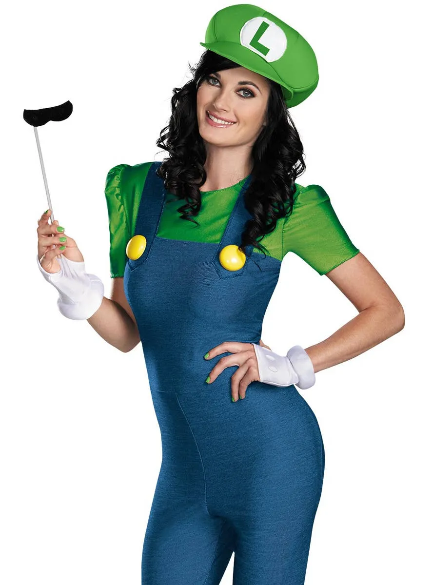 Luigi Womens Deluxe Super Mario Plus Size Costume