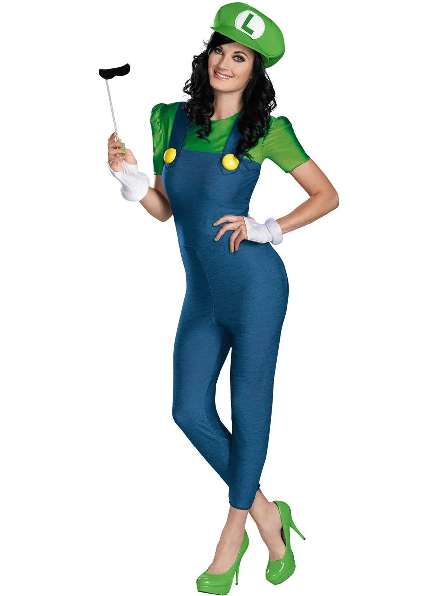 Luigi Womens Deluxe Super Mario Plus Size Costume