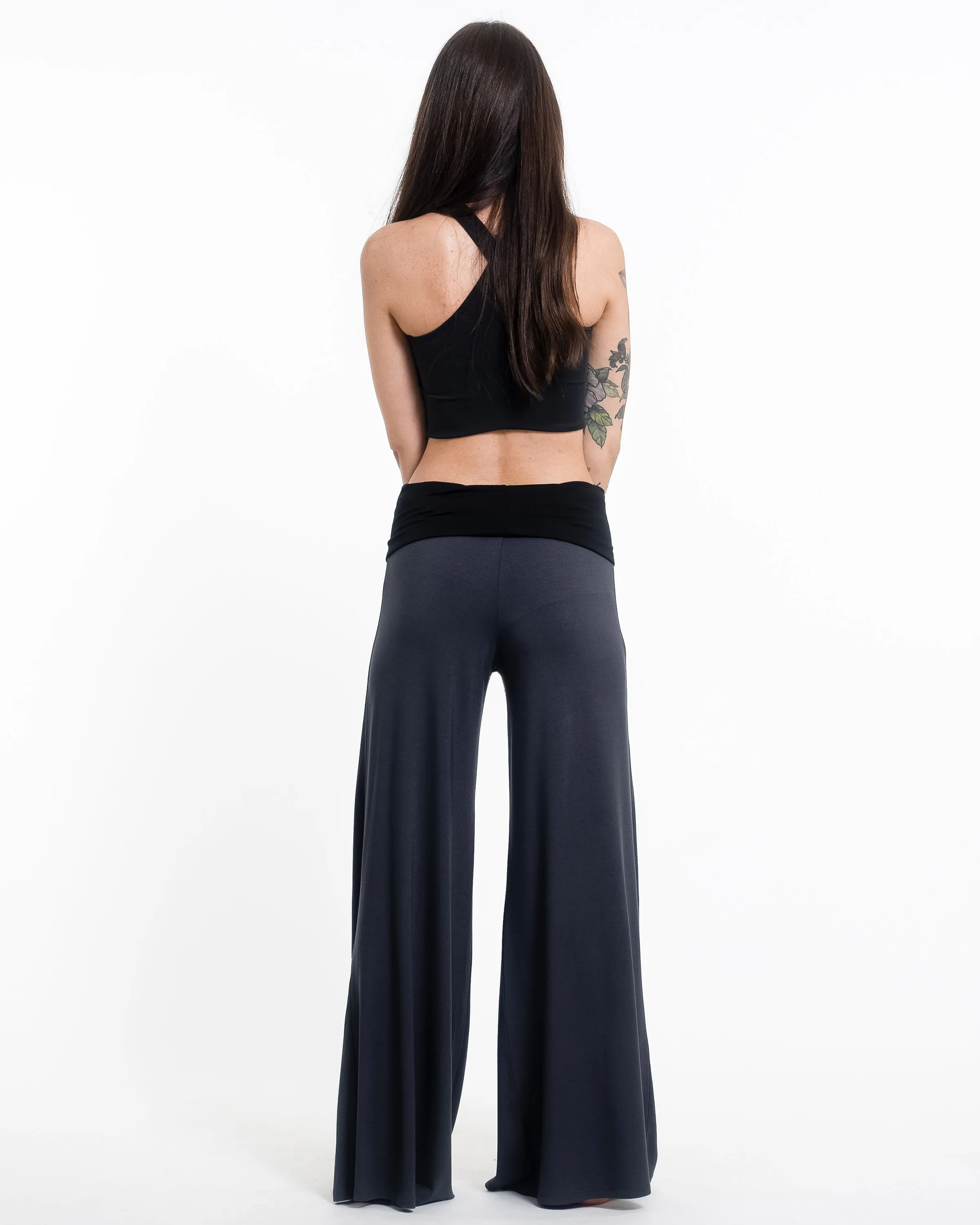 Mandala Spandex Wide Leg Palazzo Pants in Gray