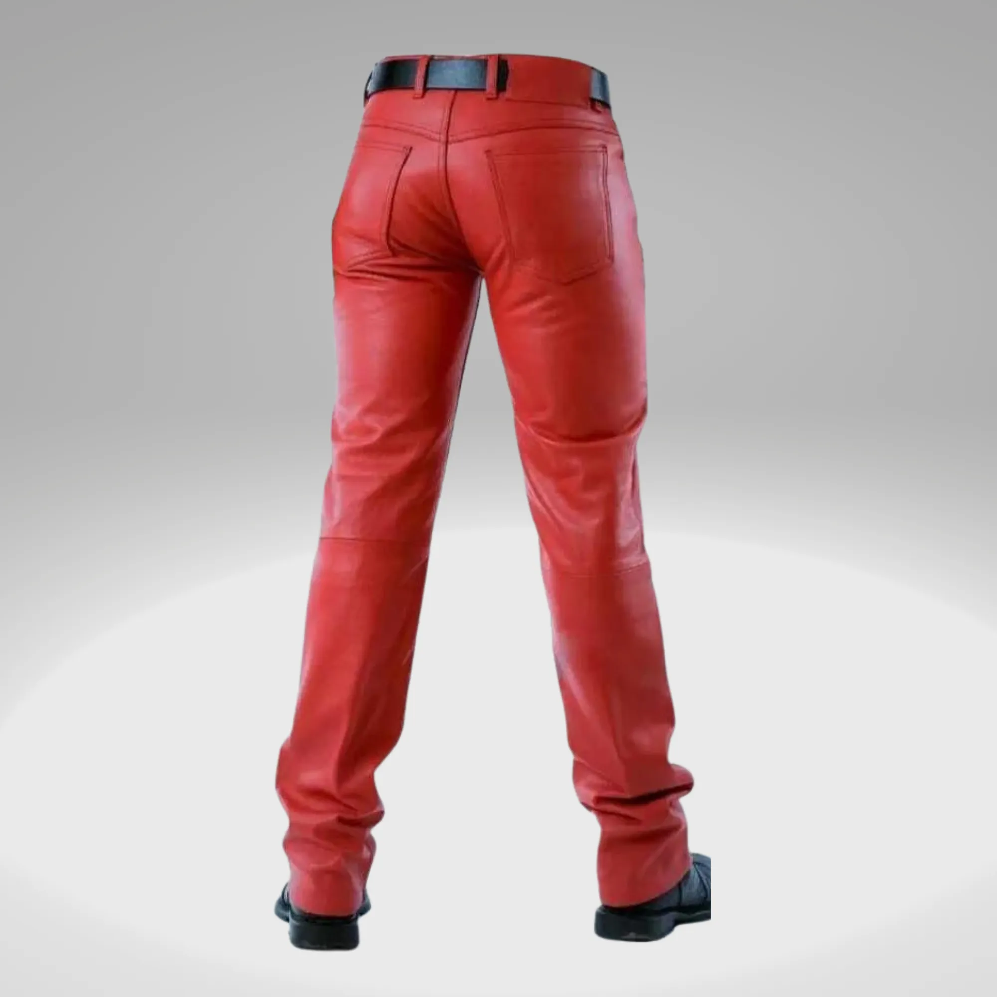 Mens Red Leather Pants