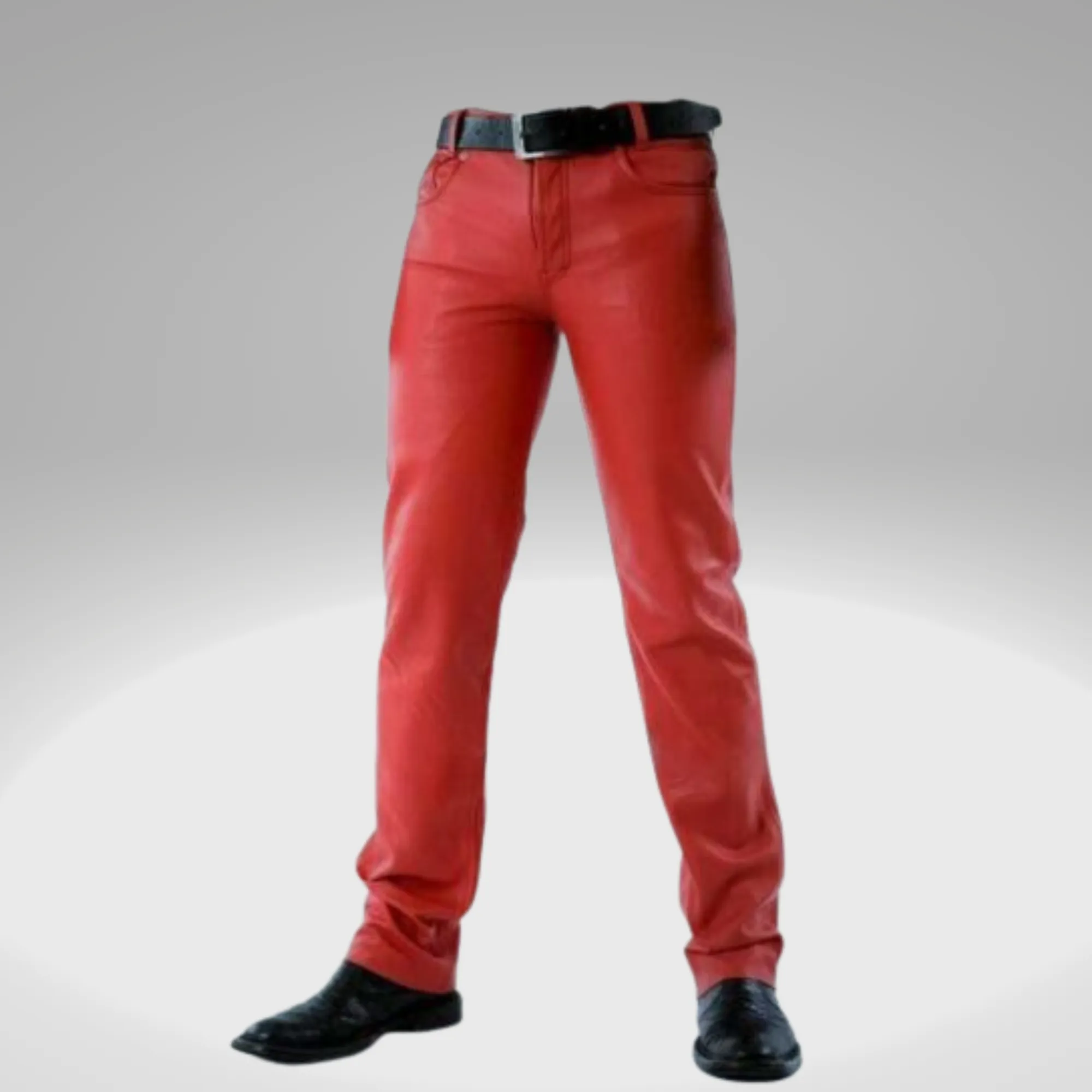 Mens Red Leather Pants