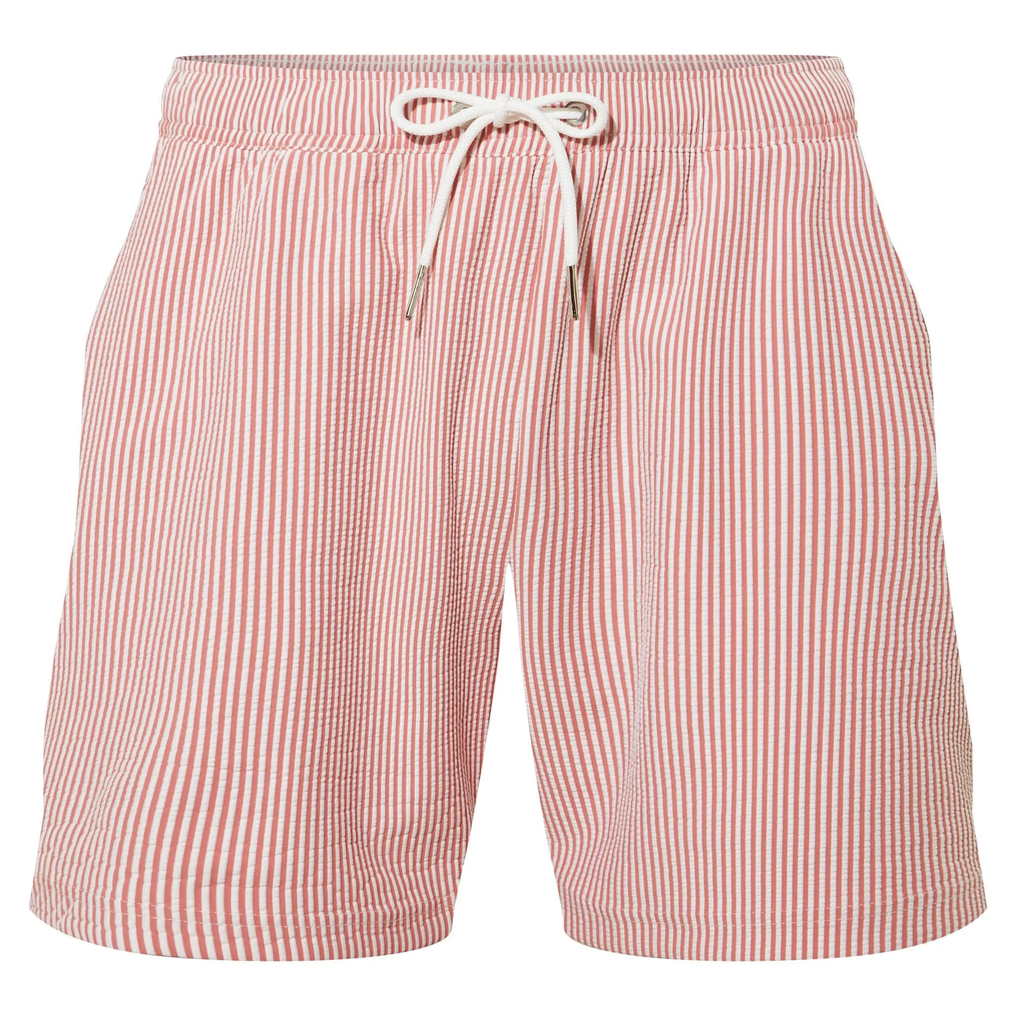 Micah Mens Swimming Shorts - Washed Red Stripe