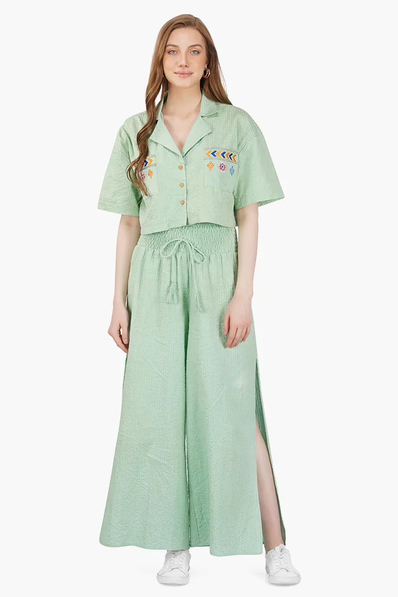 Mint Seersucker Pants