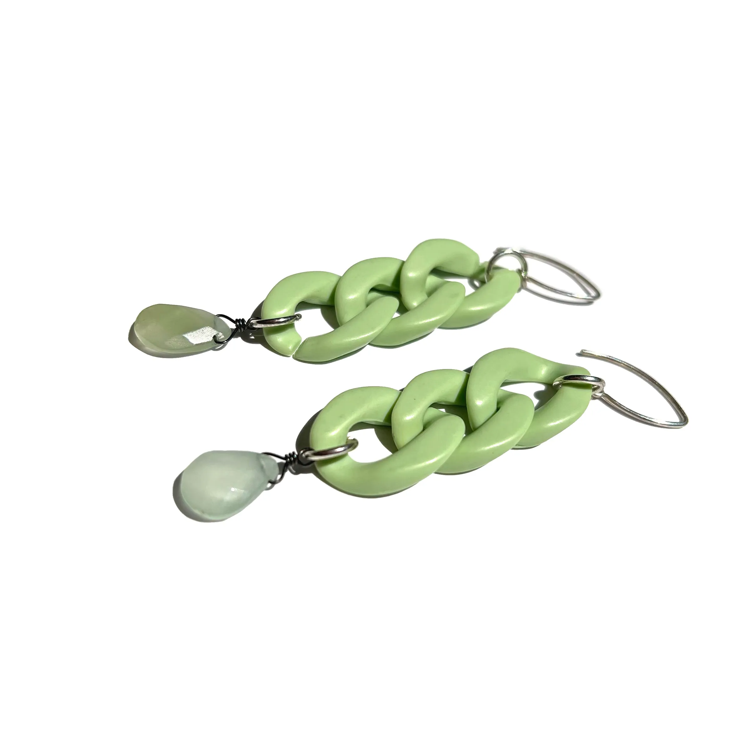 MPR x IMAGINARIUM: Mint Curb Chain   Aquamarine Earrings