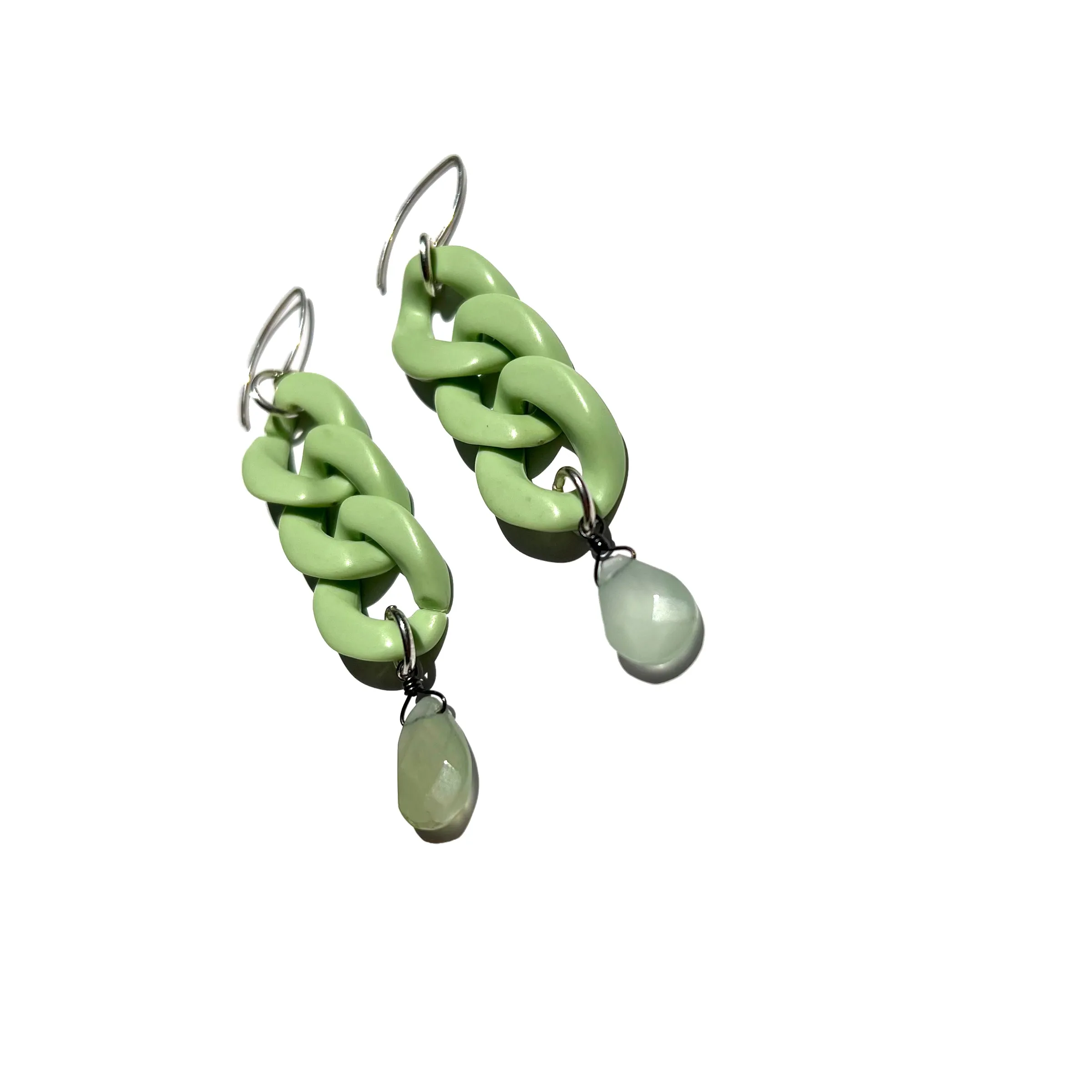 MPR x IMAGINARIUM: Mint Curb Chain   Aquamarine Earrings