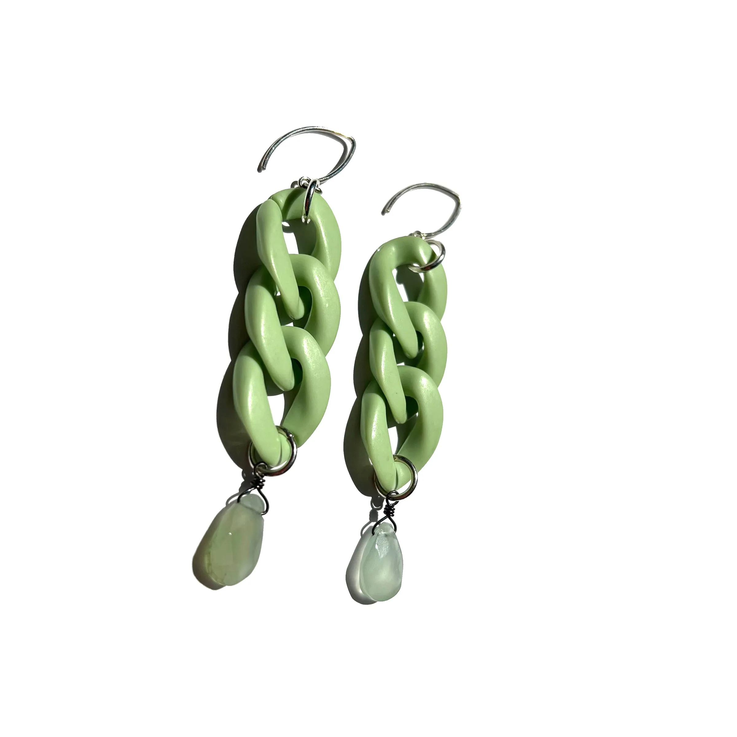 MPR x IMAGINARIUM: Mint Curb Chain   Aquamarine Earrings