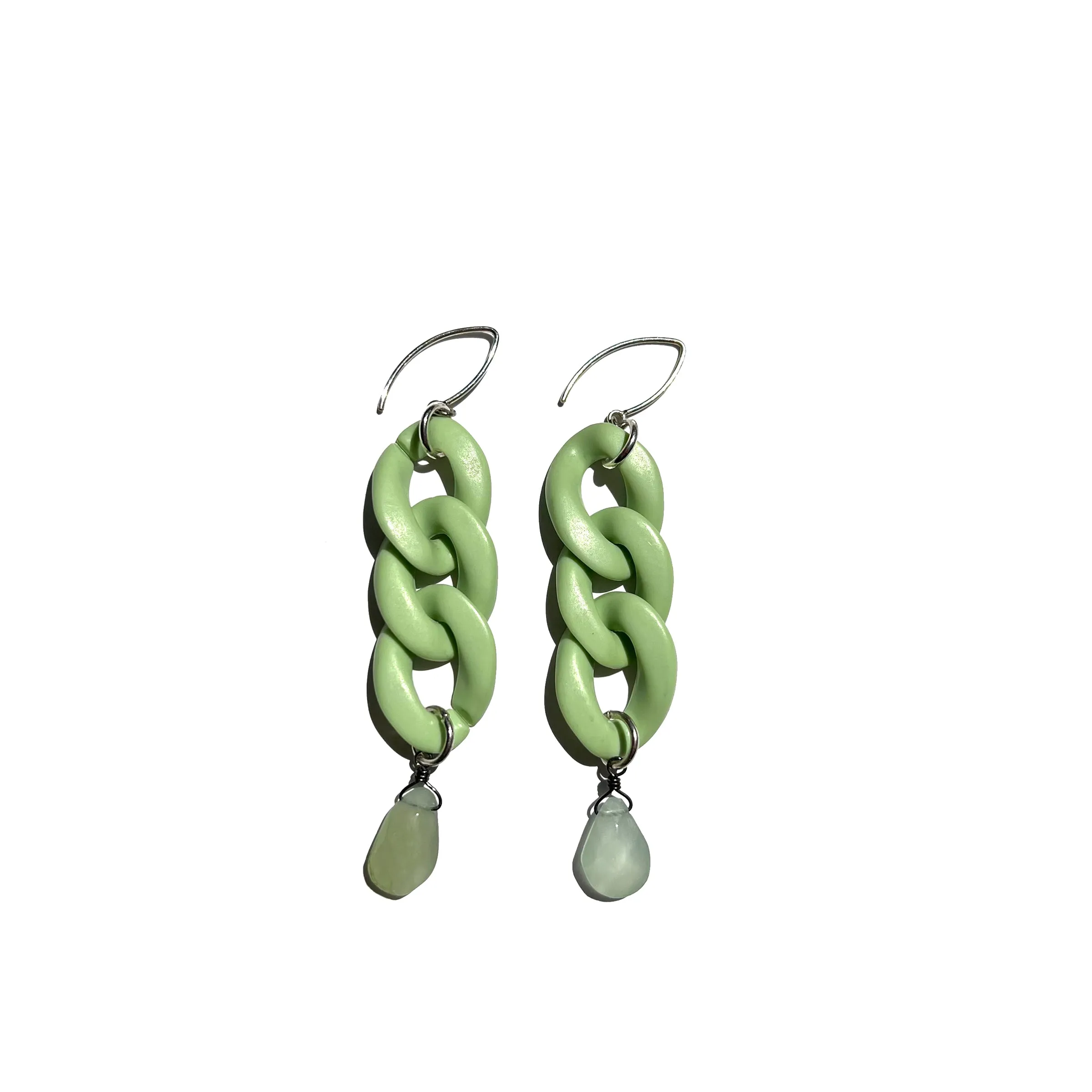 MPR x IMAGINARIUM: Mint Curb Chain   Aquamarine Earrings