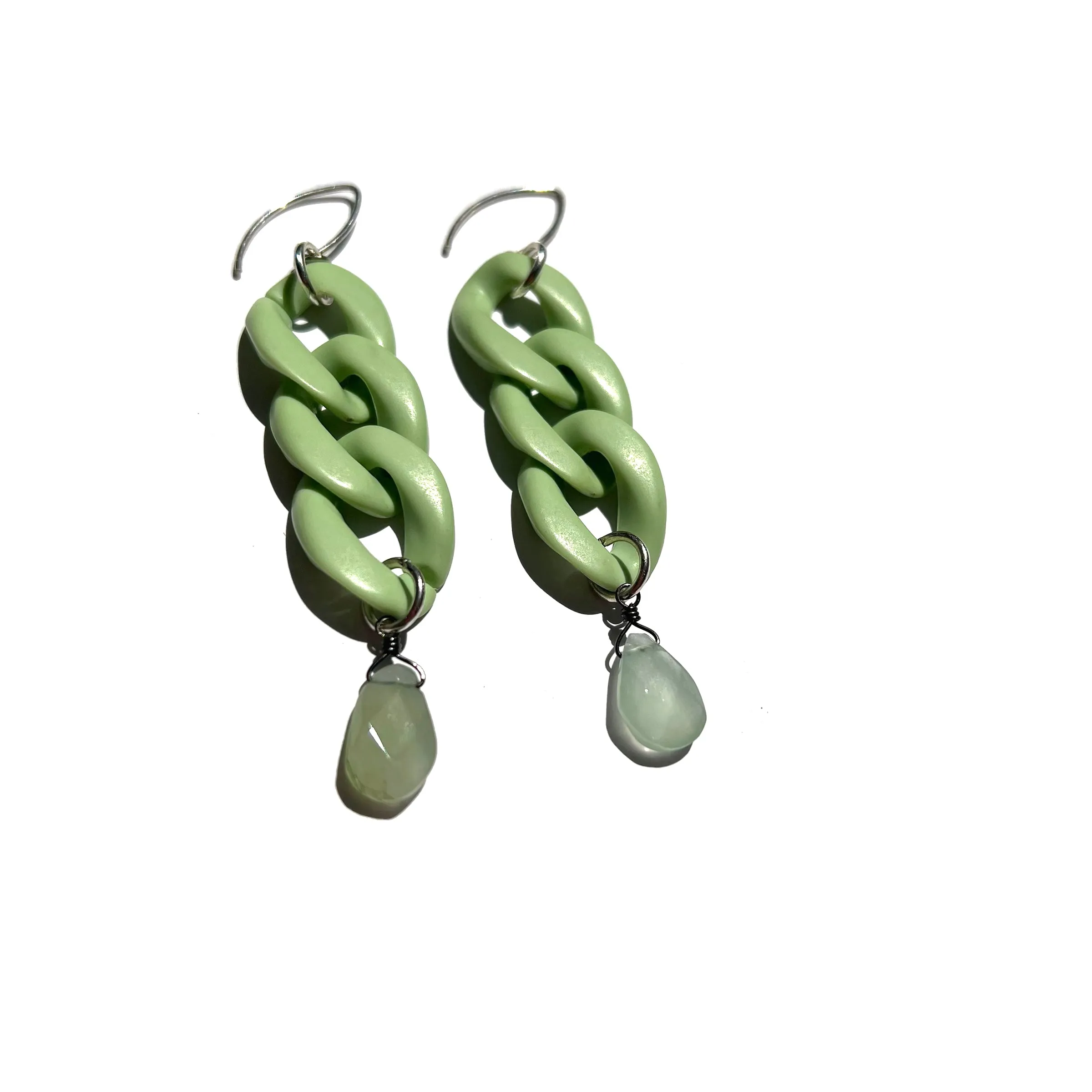 MPR x IMAGINARIUM: Mint Curb Chain   Aquamarine Earrings