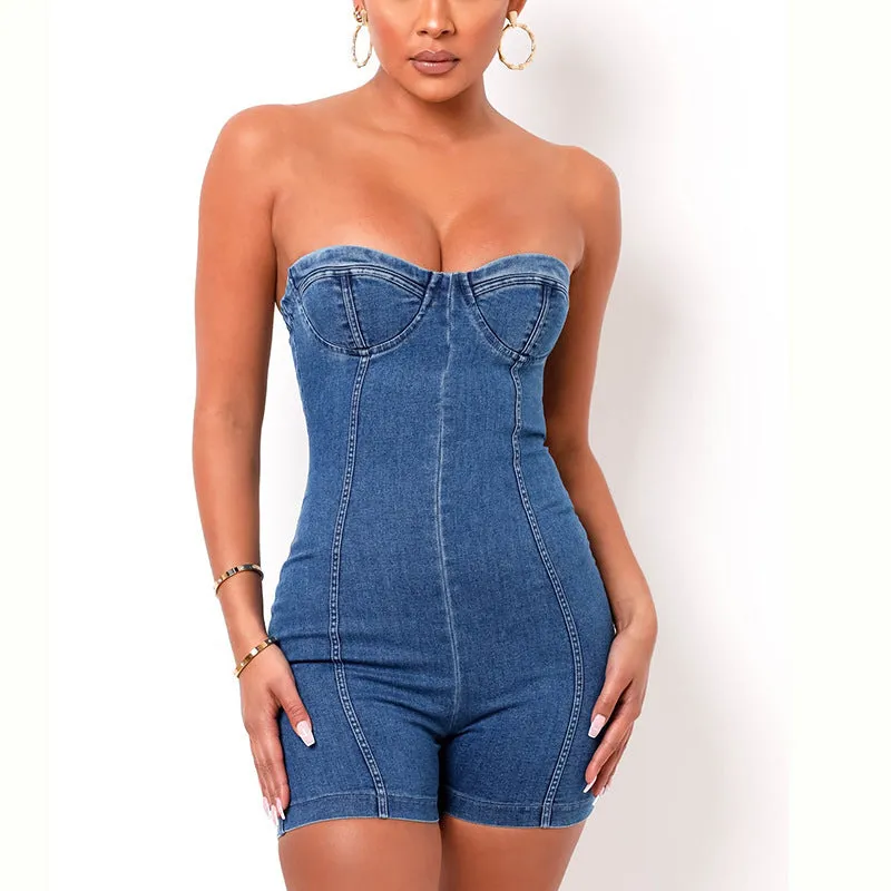 NBack Tube Top Suspender Jumpsuit