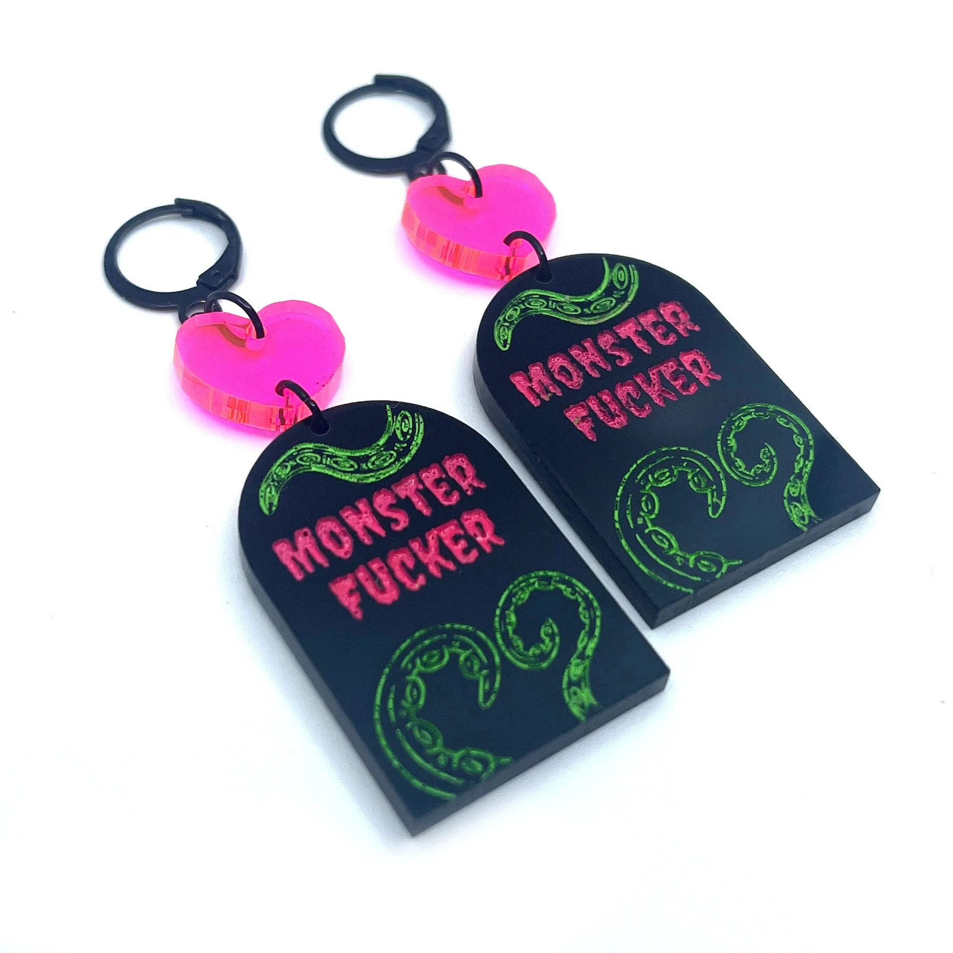 Neon Monster Fucker Tentacle Earrings