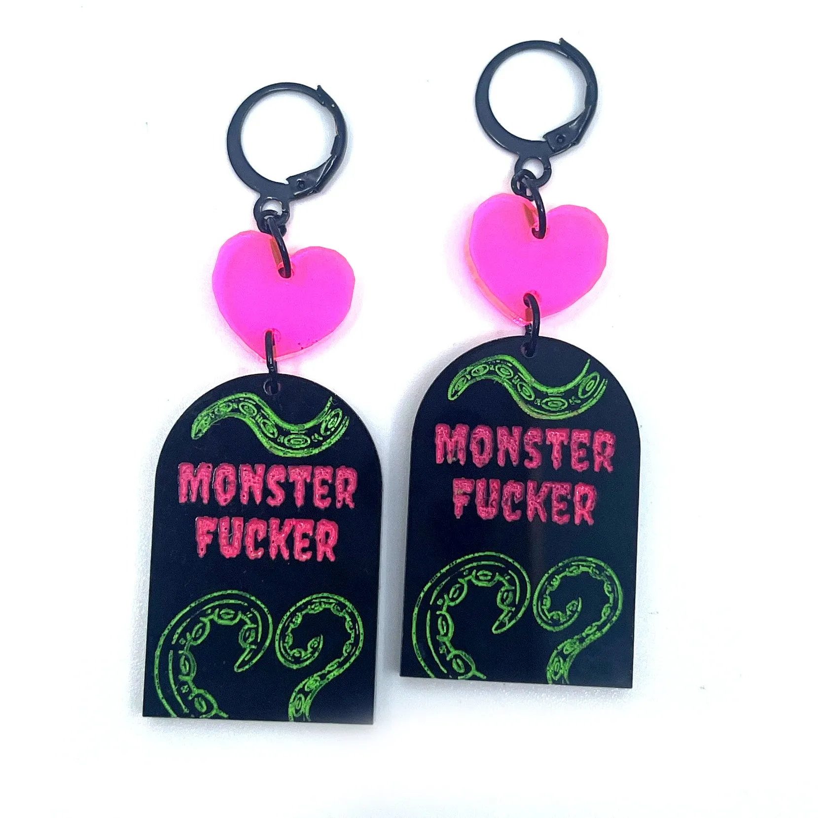 Neon Monster Fucker Tentacle Earrings